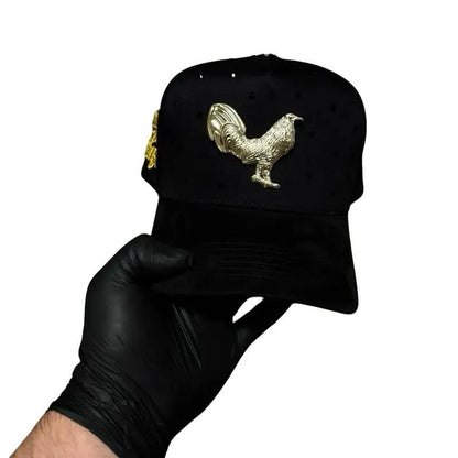 Gorra Del Gallero De Corazón Dorada