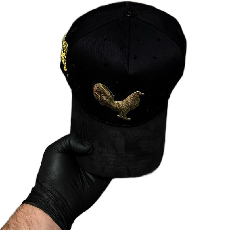 Gorra Del Gallero De Corazón Dorada